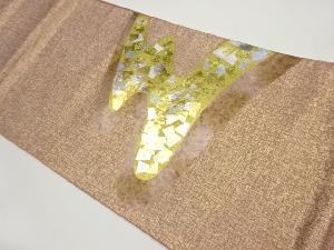 金彩色紙散らしに抽象模様袋帯